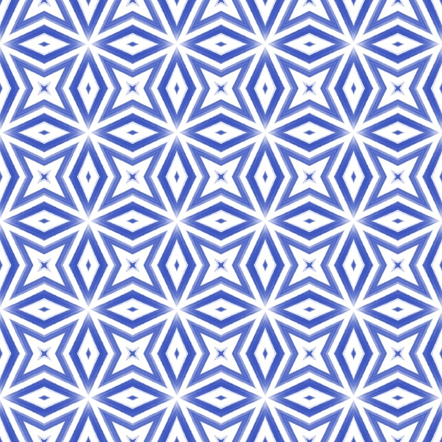 Modèle sans couture médaillon Indigo symétrique