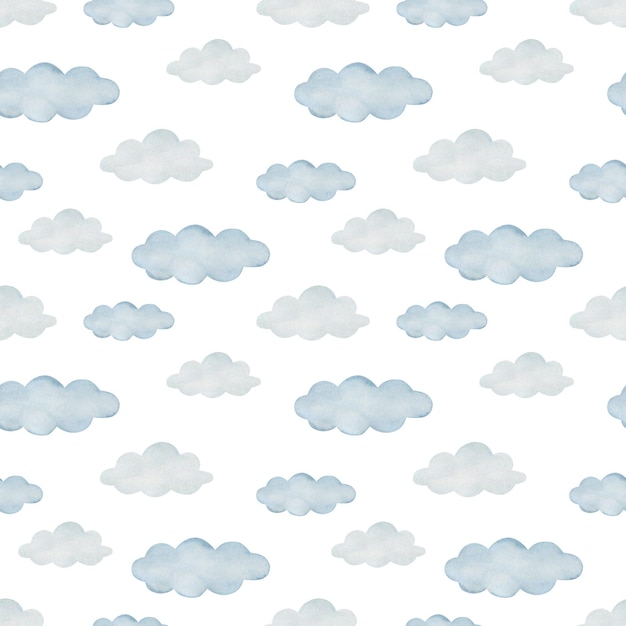 Modèle sans couture mignon nuage aquarelle