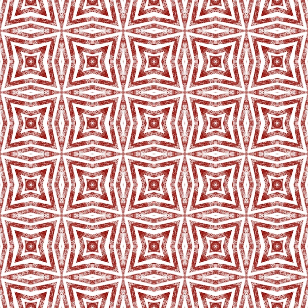 Modèle sans couture de mosaïque. Fond de kaléidoscope symétrique rouge vin. Conception sans couture de mosaïque rétro. Impression unique prête pour le textile, tissu de maillot de bain, papier peint, emballage.