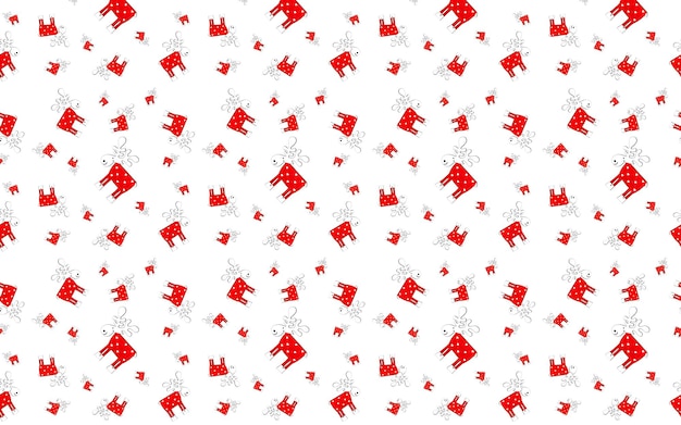 modèle sans couture de noël cerf rouge avec du blanc