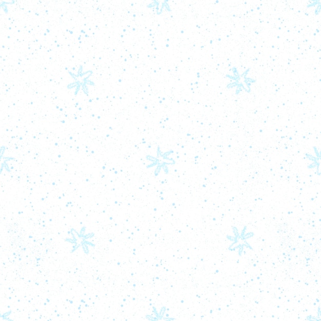 Modèle sans couture de Noël de flocons de neige dessinés à la main. Flocons de neige volants subtils sur fond de flocons de craie. Superposition de neige dessinée à la main à la craie séduisante. Décoration symétrique des fêtes de fin d'année.