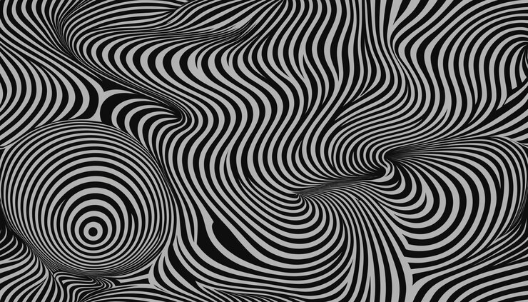 Photo modèle sans couture noir et blanc d'effets d'illusion optique comme les modèles de moire ia générative