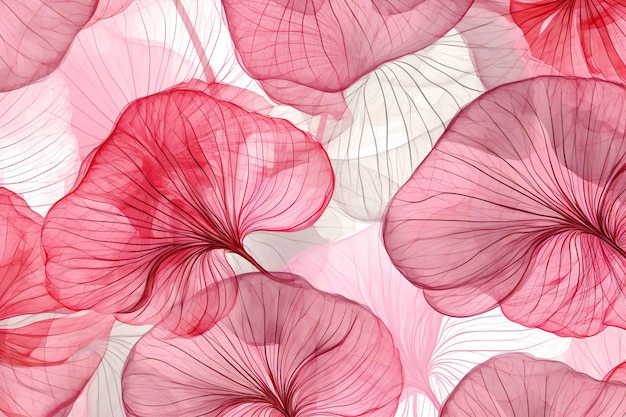 Modèle sans couture avec des pétales roses d'hortensia
