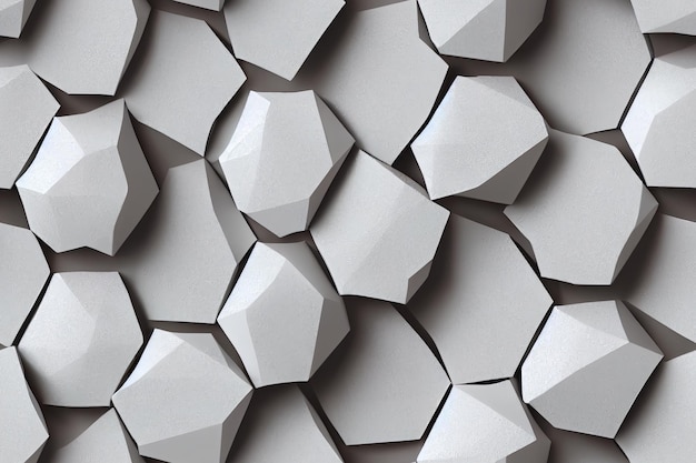 Modèle sans couture de rendu 3d de polygone géométrique blanc abstrait