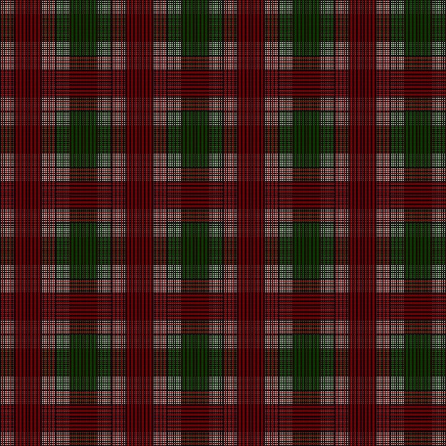 Modèle Sans Couture Rouge Vert Noir Noël Tartan Vérifier Plaid Motif Noël Rustique