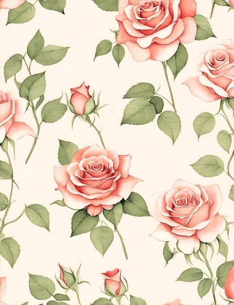 Modèle sans couture vintage d'une rose