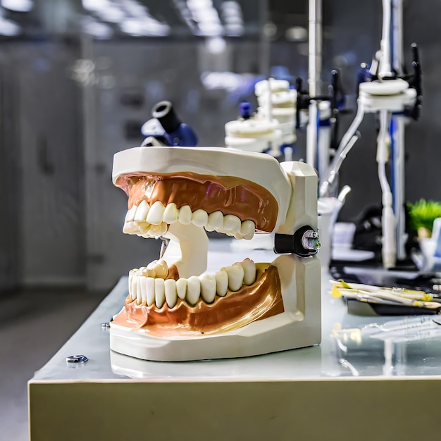 Photo modèle de la science médicale moderne des dents isolées