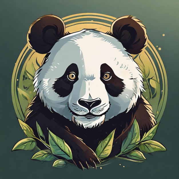 modèle de signe d'animal vectoriel du logo du panda