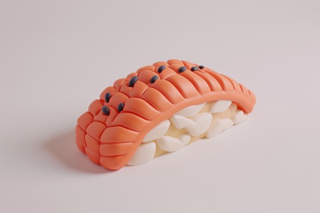 modèle de sushi en miniature 3D sur fond blanc