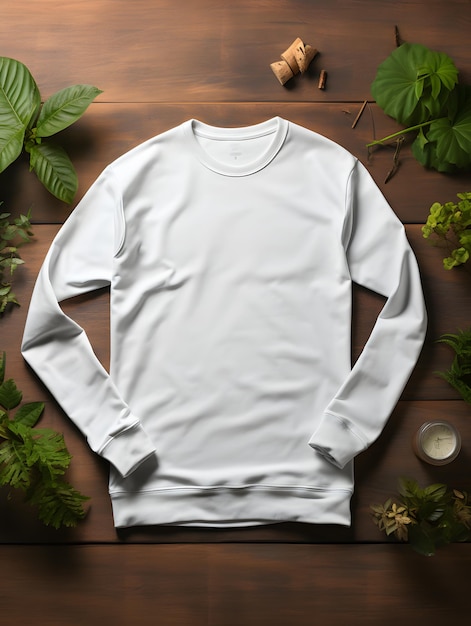 Photo modèle de sweat-shirt blanc simple et élégant