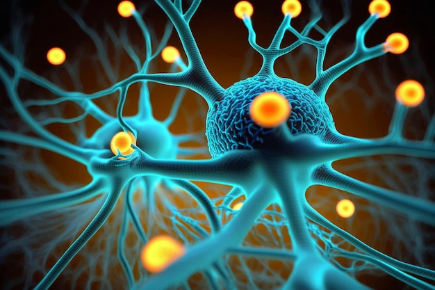 Photo modèle d'un système de cellules nerveuses génératif ai