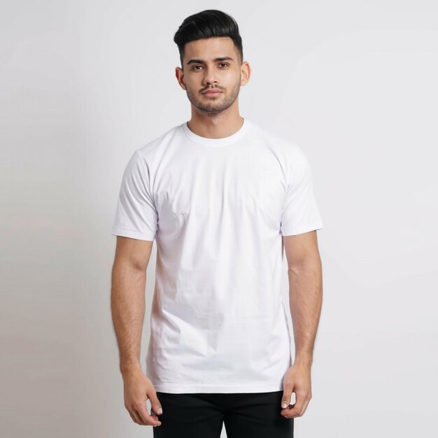 modèle de t-shirt blanc en blanc