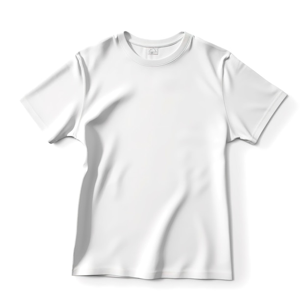 Modèle de t-shirt blanc vierge pour hommes isolé sur fond blanc générer ai