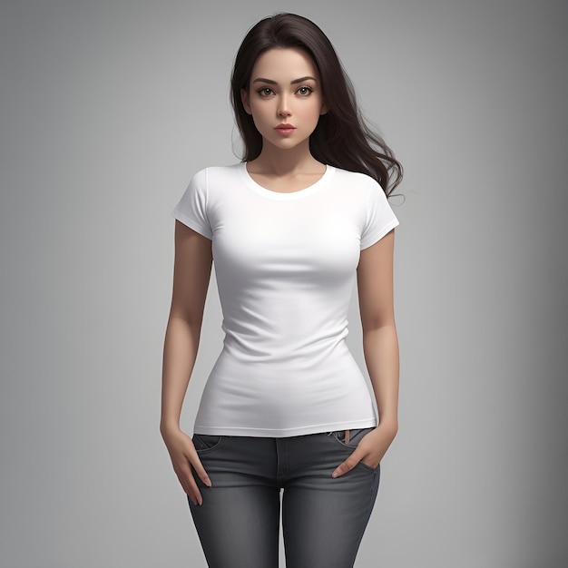 modèle de t-shirt blanc