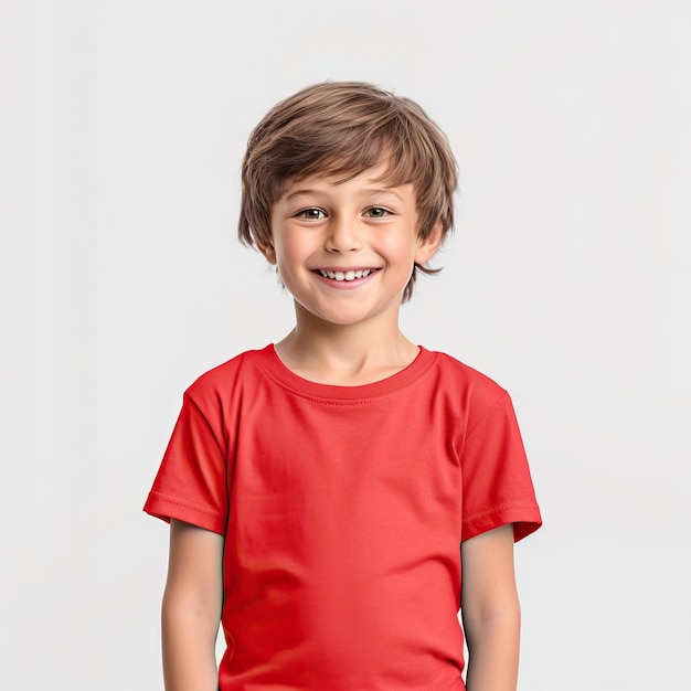 modèle de T-shirt pour enfants avec design de T-shirts jaune vert rouge orange gris avec fond blanc