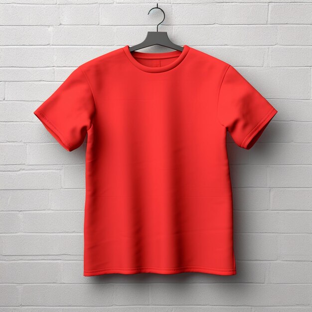 Un modèle de t-shirt rouge en blanc généré par l'intelligence artificielle