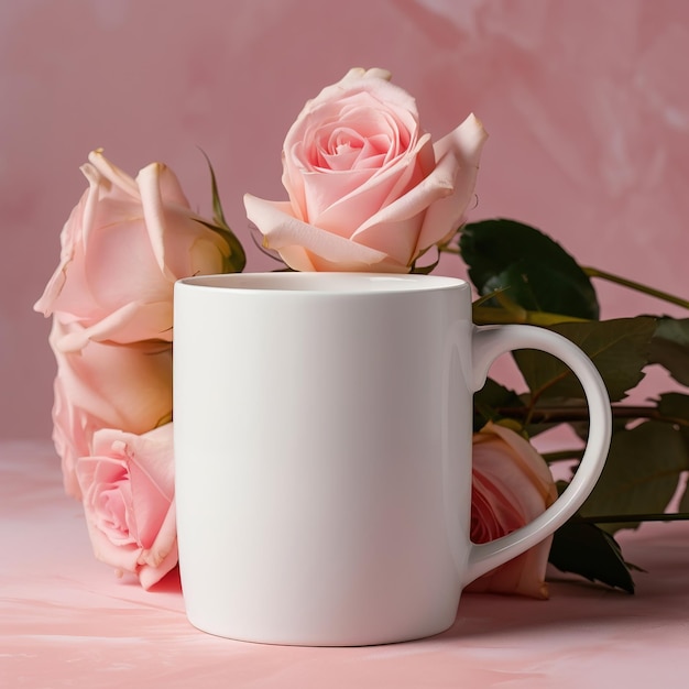 Photo modèle de tasse blanche blanche