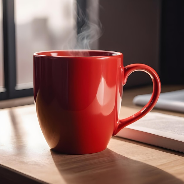 Photo modèle de tasse de café rouge