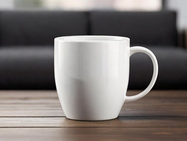 Un modèle de tasse en céramique blanche