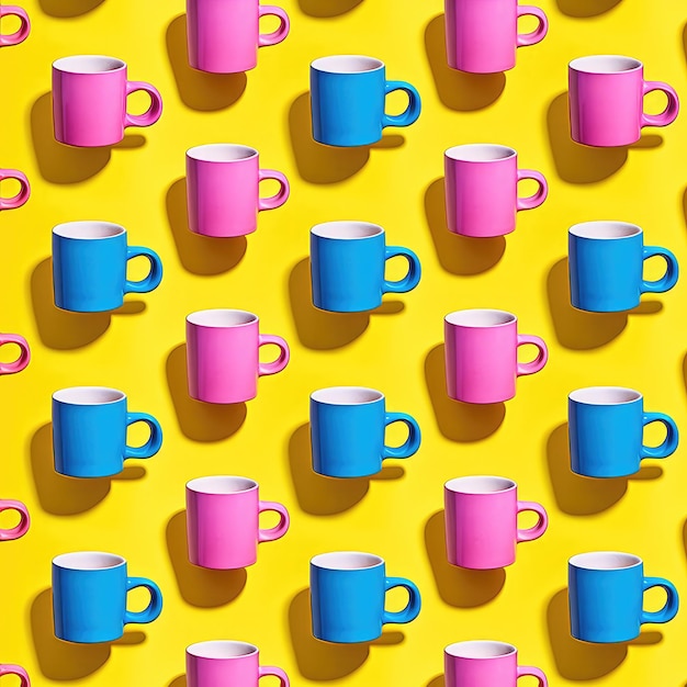 Modèle avec des tasses colorées AI Génératif