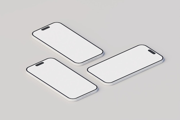 Modèle de téléphone 3D minimal à l'avant rendu 3D