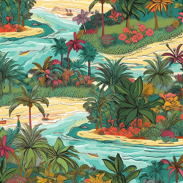 Modèle textile des îles des Bahamas