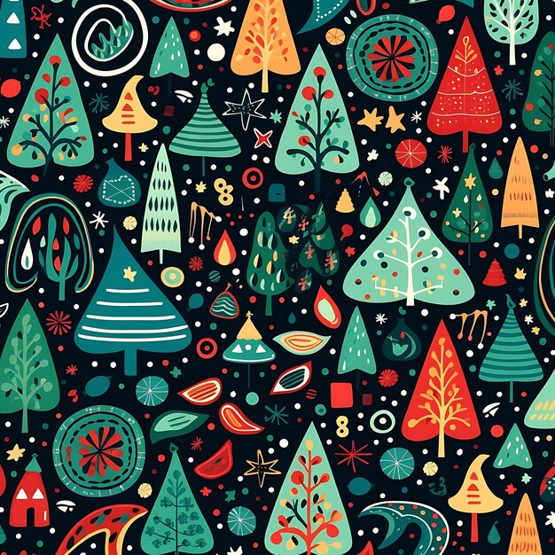 Modèle de thème de Noël simple et sans couture Doodle