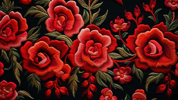 Modèle de tissage floral mexicain