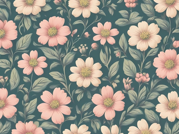 modèle de tissu floral vintage avec des fleurs