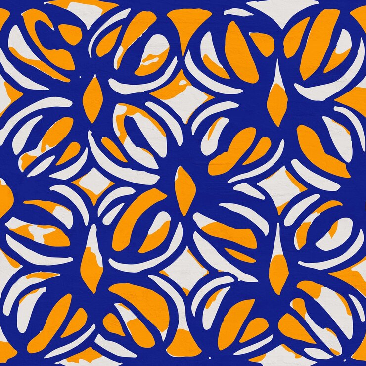 Photo modèle de tissu moderne de formes abstraites botaniques rétro