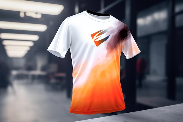 Modèle de tshirt esports vue de face de maquette de tshirt blanc