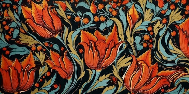 Modèle de tulipe d'art turc Ebru