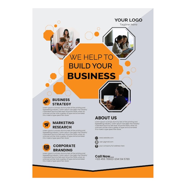 Modèle de vecteur d'abstrait d'entreprise Conception de la couverture de la brochure Poste du rapport annuel de mise en page moderne