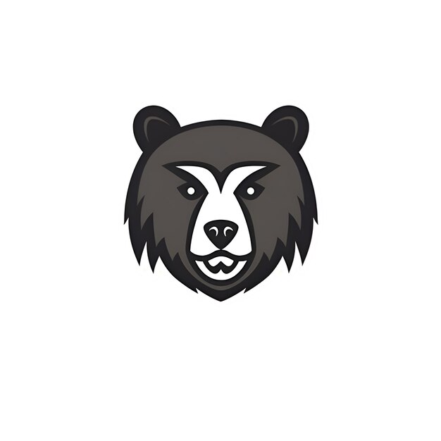 Modèle de vecteur d'inspiration de conception de logo de tête d'ours Symbole d'icône animal créatif