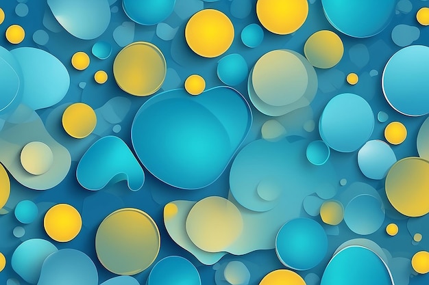 Modèle vectoriel bleu clair jaune avec des formes de bulles