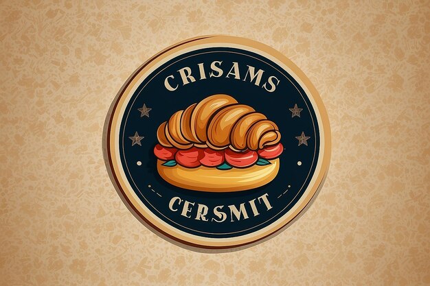 Modèle vectoriel de conception du logo du croissant