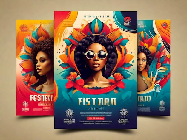 Modèle vectoriel pour une affiche du Festival ou un design de flyer