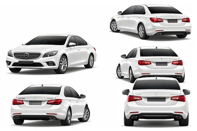 Photo modèle vectoriel de voiture sur fond blanc limousine d'affaires isolée