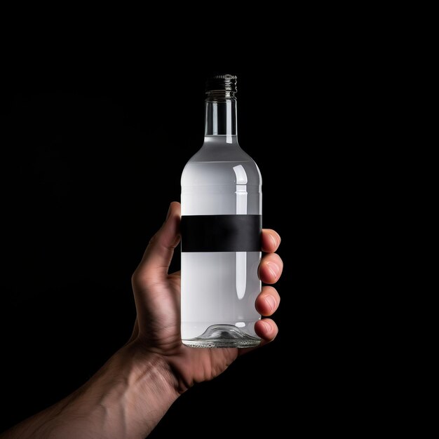 Modèle de vodka tonique à haute résolution avec étiquette blanche vide
