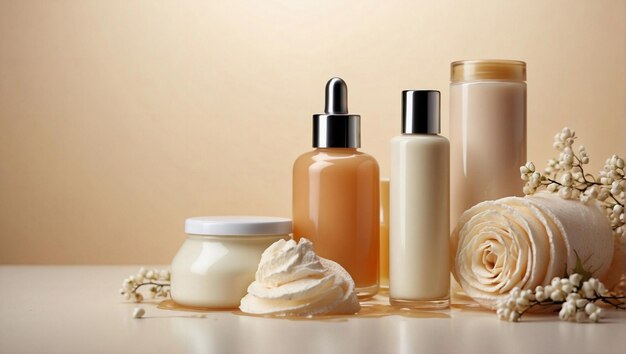 Modèles de bouteilles de cosmétiques, de distributeurs et de pots de crème