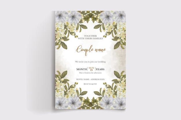 modèles de cartes d'invitation florales de mariage