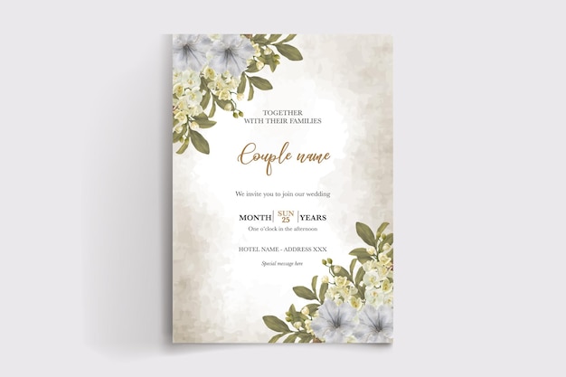 modèles de cartes d'invitation florales de mariage