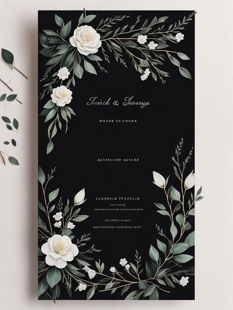 modèles de cartes d'invitation florales de mariage