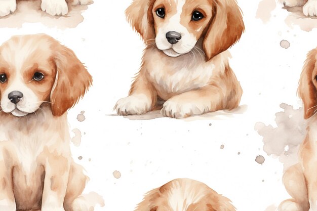 Modèles de chiens aquarelles Artistic Hounds pour inspirer les artistes, l'amour des chiots dans la peinture, les chiots aquarelles à Pl