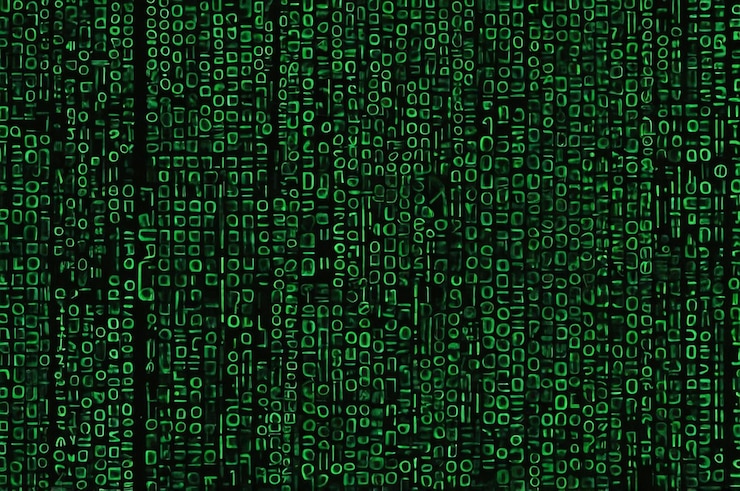 Photo des modèles de code vert inspirés du style classique de la matrice