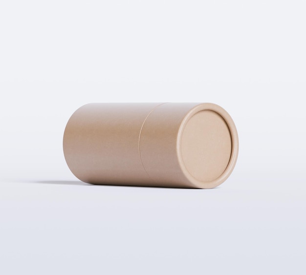Modèles d'emballages en tubes de papier bruns isolés sur fond blanc Carton artisanal blanc circulaire réaliste