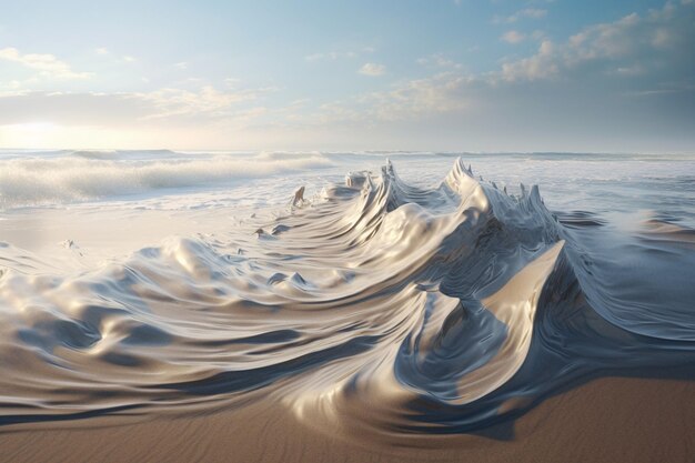 Photo des modèles d'érosion côtière sur une plage de sable