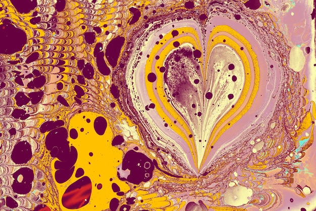 Modèles de fond abstrait avec des motifs en forme de coeur marbré Ebru