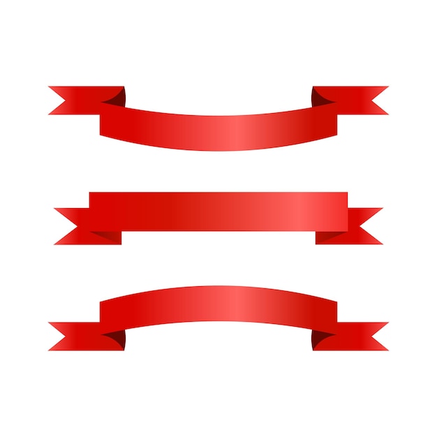 Modèles d'icônes de ruban Modèles de ruban rouge plat pour la conception des icônes vectorielles