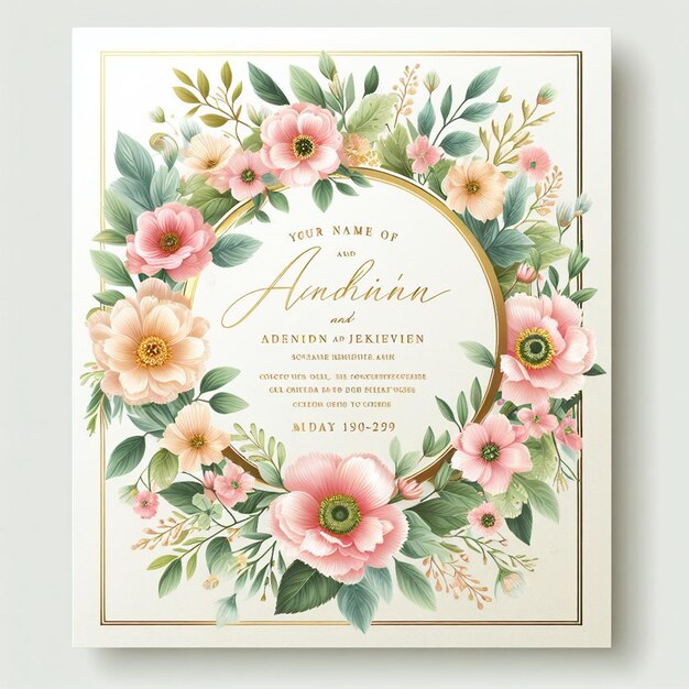 Des modèles d'invitation de mariage florale